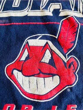 Vintage 1998 Cleveland Indians Chief Wahoo SS Shirt Belton Sz L Tribe MLB